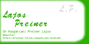 lajos preiner business card